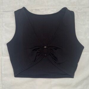 Black Sleeveless Crop Top
